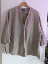 Oska Biege Heavy Linen Kimono