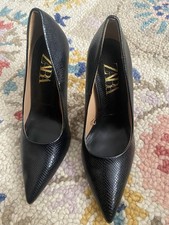 Zara Black Croc Effect High