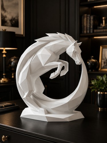 Geometric rearing horse - rearing,