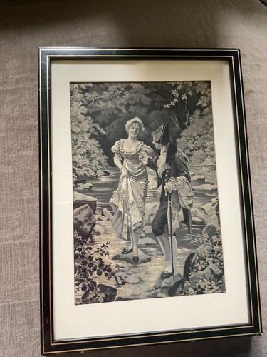 Antique silk woven tapestry - silk,