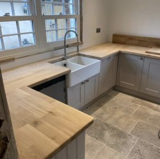 Farmhouse Oak Worktop, NATURAL Wood Worktop, 1M - 4M Long, 40mm Stave Worktops