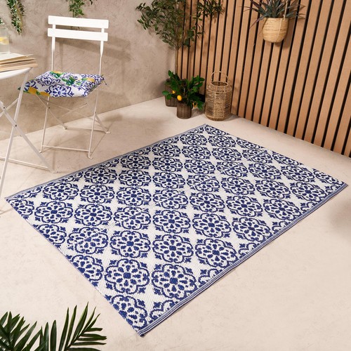 Outdoor garden rug tile geo - outdoor,
