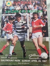 Dundalk V Shamrock Rovers 1987 Cup Final programme Dalymount Park