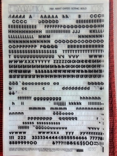 Six letraset instant lettering - letraset,