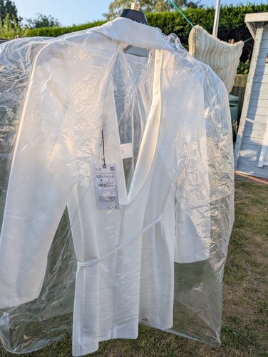 Zara white wrap drape - white,