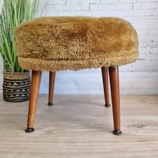 Vintage Round Furry Faux Fur