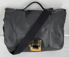 Sophie Hulme Black Luxurious Leather Tote Satchel Handbag Shoulder 2 Way Bag