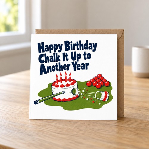 Snooker birthday card chalk - -,