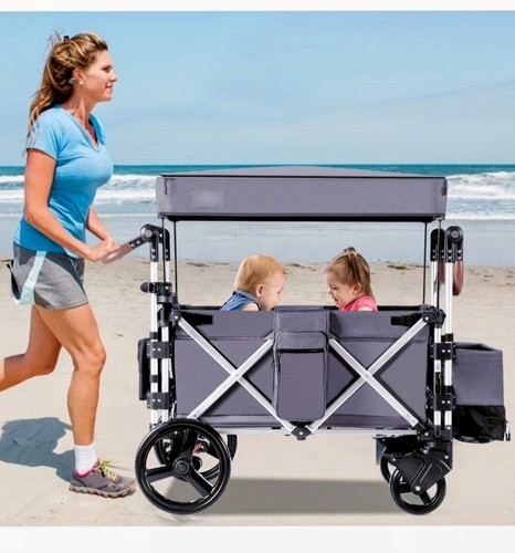 Grey twin double stroller - grey,