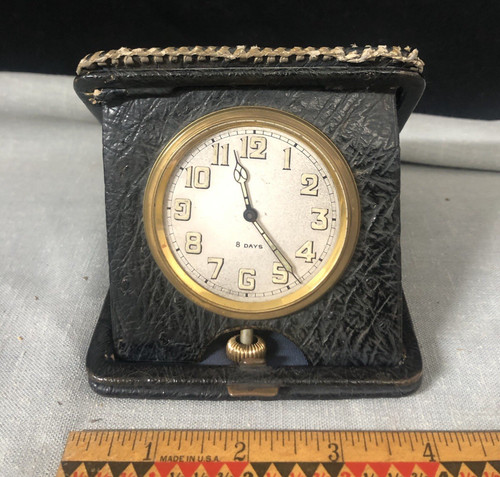 Vintage travel clock swiss - clock,