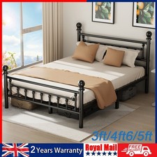 Heavy Duty Bed Frames with Headboard and Footboard, 3/4.6/5FT Metal Platform UK