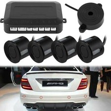 4x Black Parking Sensors Car Reverse Backup Rear Radar Alert System Buzzer KIT
