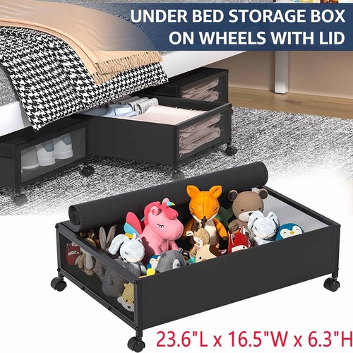 Under bed storage with - with, wheels