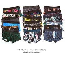 5 Pack Bonds Men's Luxe Fit Quick Dry Trunks Underwear XS-2XL