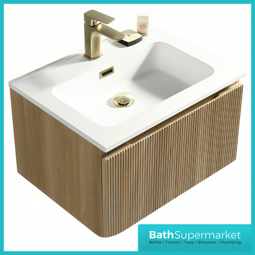 Wall hung fluted vanity - hung,
