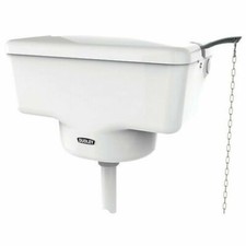 Thomas Dudley Tri-Well High Level White Victorian Style Toilet Cistern - Chain