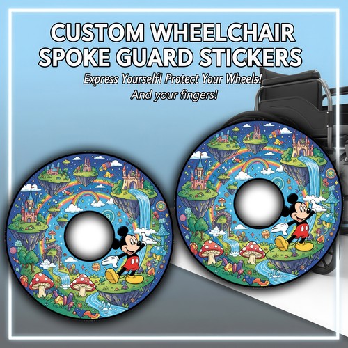 Wheelchair spoke guard - spoke, sticker