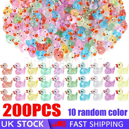 200 mini ducks glitter - ducks, resin