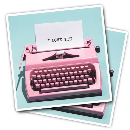 Vinyl stickers pink vintage - 2x,