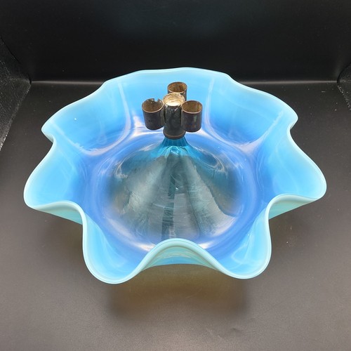 Antique blue glass epergne - antique,