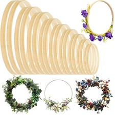 5Pcs Wooden Hoops DIY Rustic