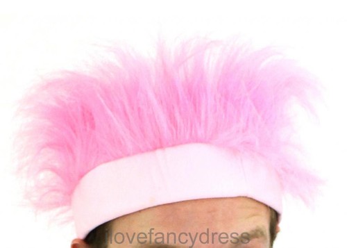 Pink furry headband wig - furry,