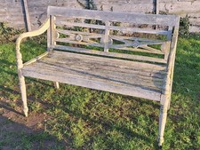 Decorative Weathered Vintage 4ft Wooden Garden Bench Seat FREE UK P&P 