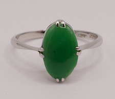 Vintage 18ct White Gold Green
