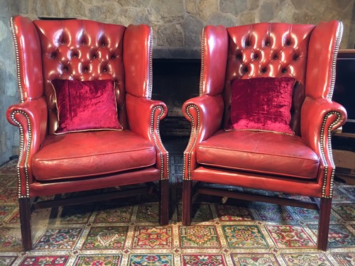 Pair vintage chesterfield - of,