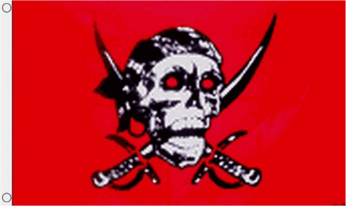 Red skull pirate flag 3x2 - flag,