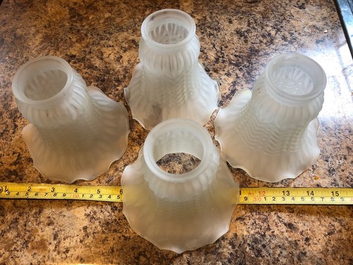Vintage frosted glass lamp - 4,