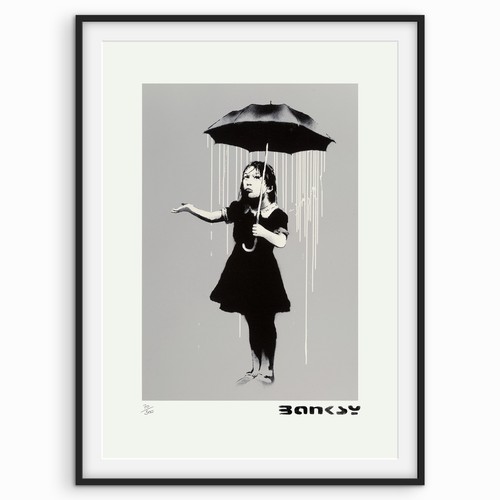 Banksy art print nola white - banksy,