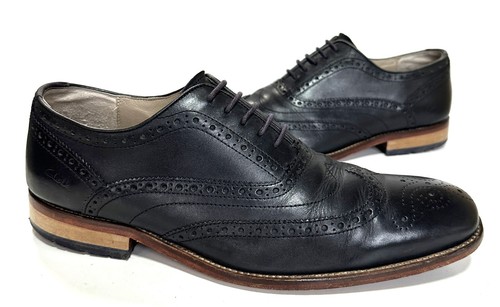 Mens clarks black leather - black,