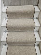 Stair Carpet Runner 6.5m / Upto 13 Steps - 60cm Wide - Beige - Medium Pile