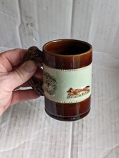 Vintage Denby Bourne Ceramic Pottery Fox & Hound Hunt Stoneware Tankard Mug VGC