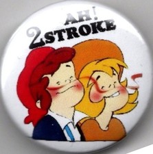 AH! 2 STROKE Pin Button Badge