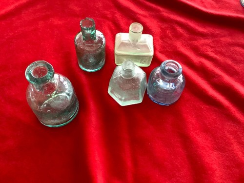 Vintage glass inkwells pack - pack, of