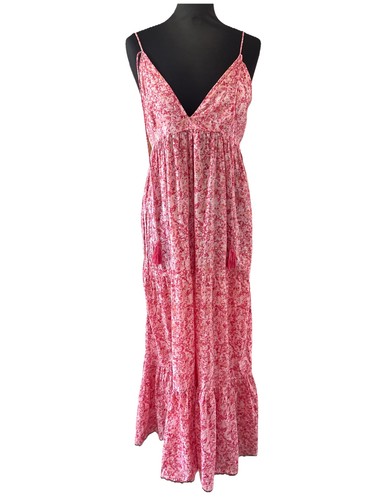 Zara pink floral boho - pink, maxi