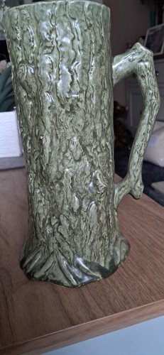 Green tree bark pot - green,