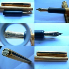 NEW DUNHILL Guilloché Slimline 14K 585 Medium Nib Montblanc Fountain Pen