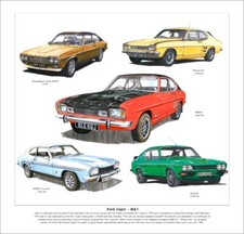 FORD CAPRI Mk1 FINE ART PRINT - Perana V8 RS3100 2000GT 3000GT Broadspeed Bullit