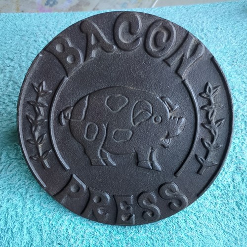 Vintage cast iron bacon press - vintage,