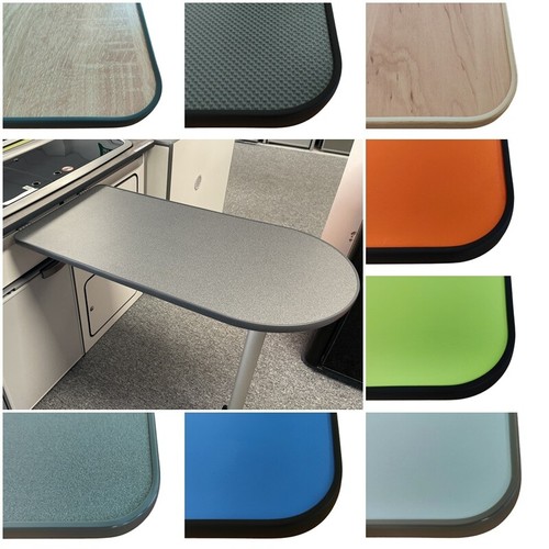 Curved table top - curved, campervan
