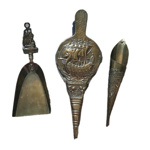 Vintage brass hearth set - vintage,