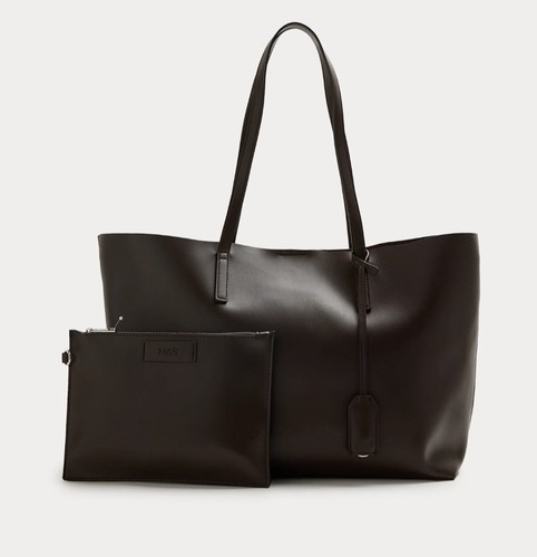 Ladies faux leather tote - m&s,