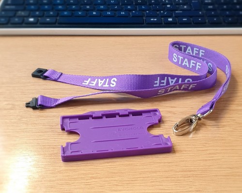 Purple staff printed - purple, lanyard