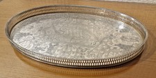 Vintage Viners Mid Century Alpha Silver Plated Drinks Tray  Excellent Condition