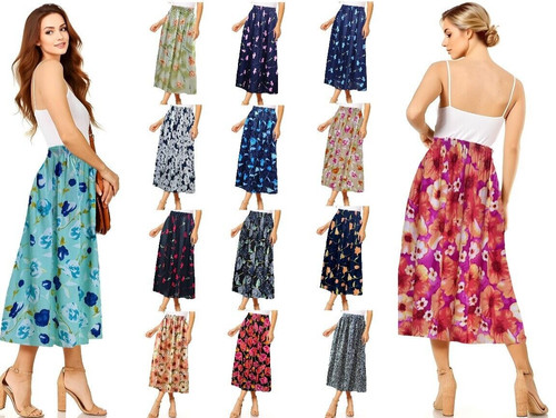 Women summer floral midi - floral,