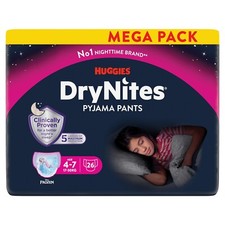Huggies DryNites 4-7 years Girl 26 Mega pack - Ultra-Absorbent Pyjama Pants
