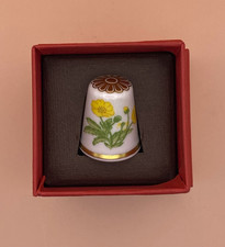 🌼 Spode Thimble – 1986 Flower of the Year Buttercup, Boxed, Fine Bone China